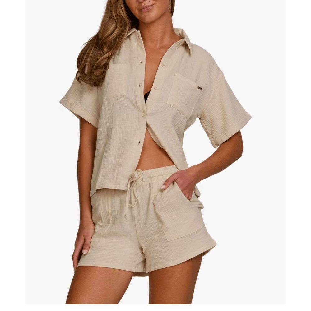 Nicole Miller XL Beach Cover Ups for Women - 2 Piece Coverup Top & Shorts